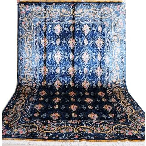FangCun 2x3 meter Blue hand-made and real silk carpet evolved from the mosque dome for living rooms and offices