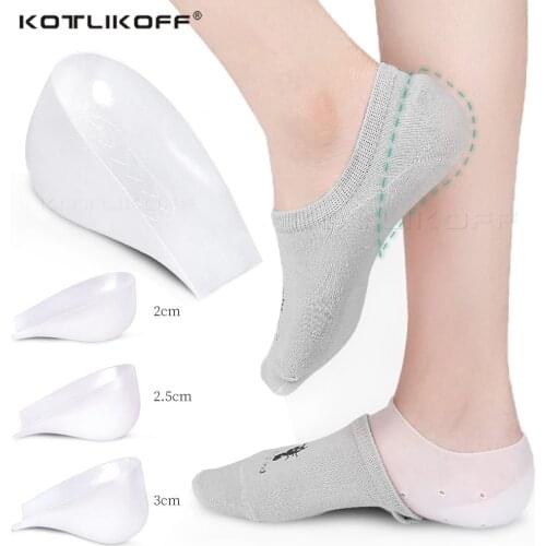 2cm/2.5cm/3cm Invisible Height Increased Insoles Silicone Gel Heightening Shoe Pad For Shoes Spurs Pain Half Heel Insole Pad