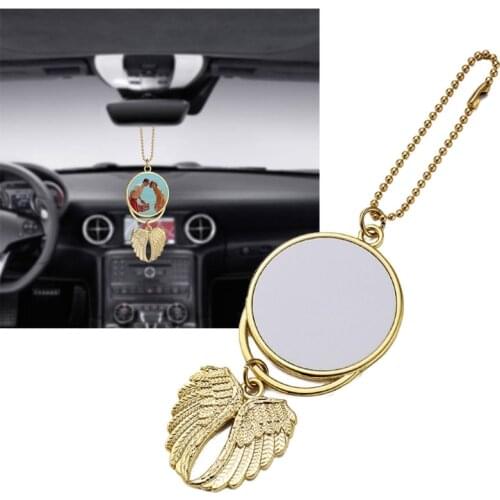 Sublimation Blanks Double-sided Printing Angel Wing Car Hanger Pendant Ornament for Auto Interior Decoration