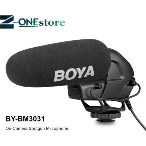 BOYA BY-BM3031 Supercardioid Condenser Interview Capacitive Microphone Camera Video Mic for Canon Nikon Sony DSLR Camcorder