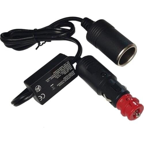 JKM EU Cigarette Lighter Extension Cord With Undervoltage Protection Board 1M SPT2 18AWG Automotive Outdoor Electrical Appliance