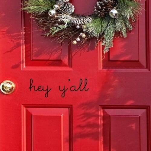 Vinyl wall stickers door decor , home welcome decal sign stickers lettering words -hello, hey y'all - -f2057