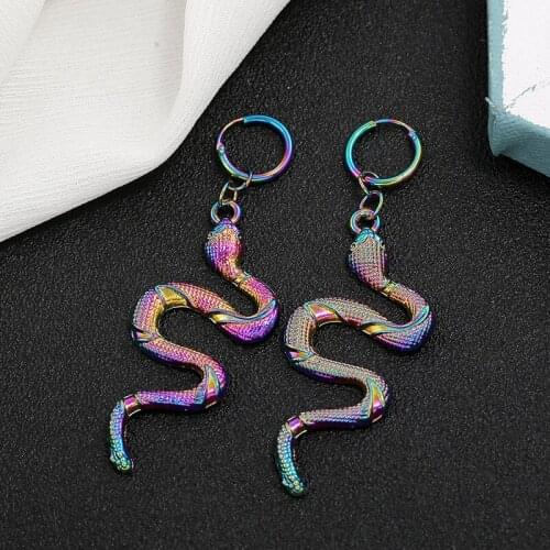 Vintage Snake Shape Dangle Earrings for Women Men Retro Drop Earrings Punk Animal Earrings Female Unisex Piercing Jewelry Bijoux