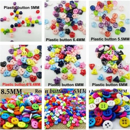 150PCS Mixed HEART STAR Round MINI PLASTIC Buttons Coat Kids Sewing Clothes Accessories R-228