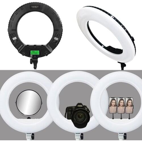 18inch Selfie Ring Lights LCD Display Black USB Supply Yidoblo LX-480E Ring Lamps Studio Video Light with Tripod Remote Lamps