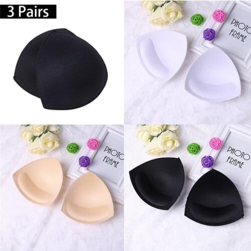 3 Pairs/Set Women Triangle Cups Bra Inserts Pads for Sports Bra Bikini Tops Swimsuit Womens Removable Cups Bra Inserts Pads
