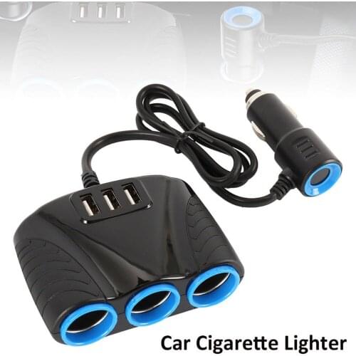 5V3.1A Dual USB Output 3 Port Car Cigarette Socket Lighter Splitter Charger Fast Charge Power Adapter For 12-24V Car Large Truck
