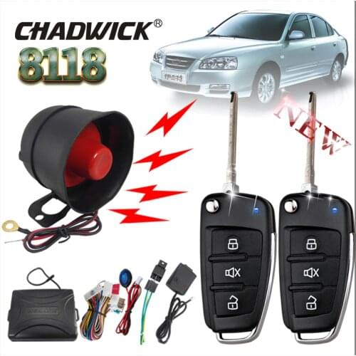 CHADWICK 8118 for Hyundai Elantra #15 flip key Car Alarm System With Siren one-Way anti-theft Auto Security Keyless Entry lock