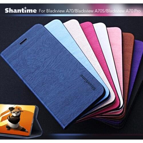 Wood grain PU Leather Case For Blackview A70 Flip Case For Blackview A70 Business Phone Bag Case Soft Silicone Back Cover
