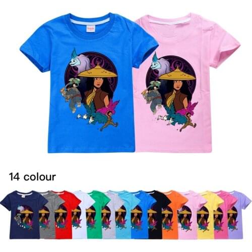 Kids Tshirt Girls Raya and The Last Dragon T-shirt Cartoon Tops Cotton Tees Summer Boys Short Sleeve Clothes Children Outfits