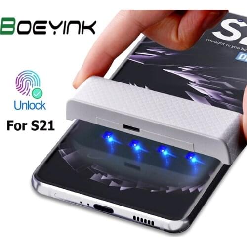 For Samsung S21 Ultra S20 UV Screen Protector S20 S21 Plus 5G Liquid Glued 3D Curved UV Tempered Glass For Samsung S20 S21 Ultra