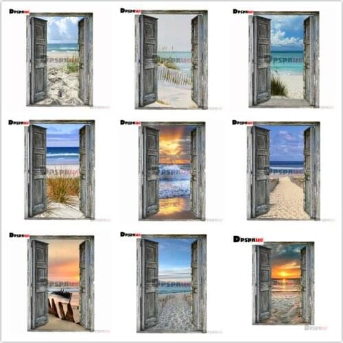 Dpsprue Full 5D DIY Square/Round Diamond painting Cross stitch Door Beach 3d embroidery mosaic Wall sticker Gift Home Decoration