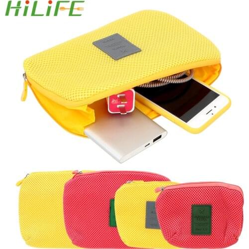 HILIFE Digital USB Charger Cable Bag Travel Bag Shockproof Tidy Makeup Cosmetic Storage Pouch Earphone Case Organizer Bag
