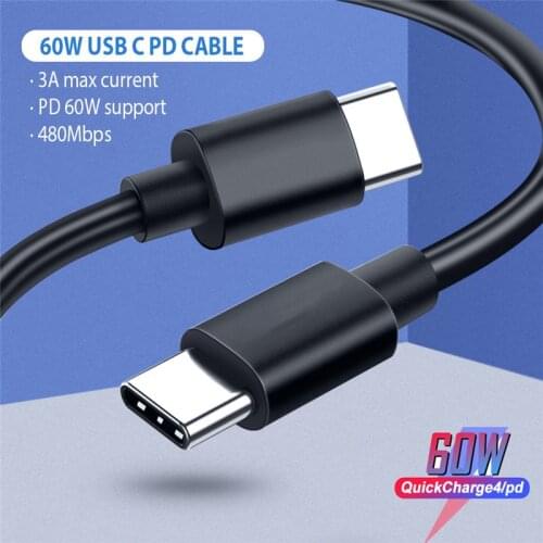 Type C To Type C Cable For Macbook Nitendo Switch Samsung note 10 Pd 3.0 Quick Charge 4.0 60w Usb C Typec Charger cord Usb 3.1