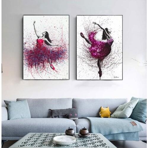 Dance Girl Canvas Painting Home Wall Decor HD Printed Elegant Dancing Ballerina Modular Pictures Ballet Posters and Prints