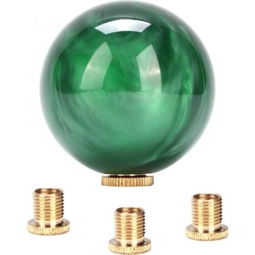 Car Auto Marble Style Dark Green Round Ball Gear Shift Shifter Knob Stick Head with Mounting Adapters Car Accessories