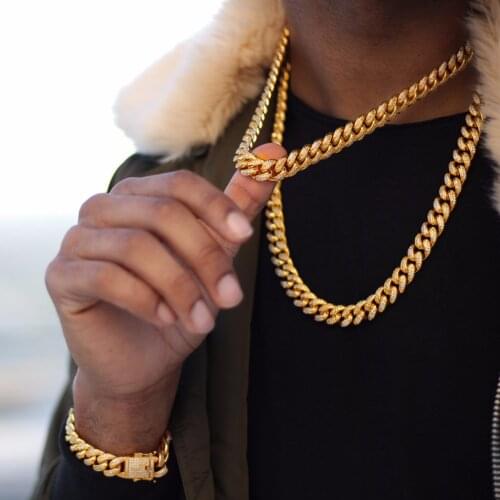 Cool hip hop long heavy necklace 5A cubic zirconia CZ miami cuban link chain for men women iced out chain necklace drop ship