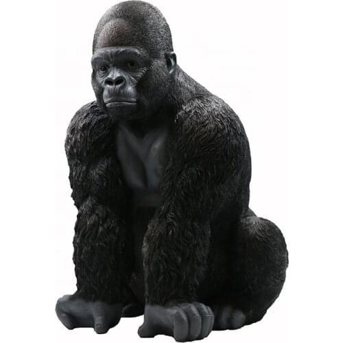 Cute oem high quality funny gate life-size resin gorilla statues garden for lawn garden decor