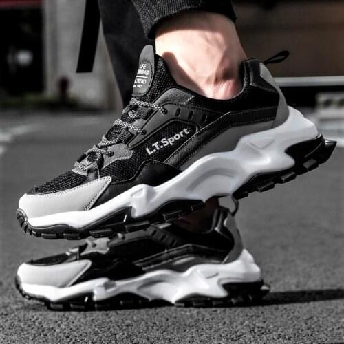 Big Size Rubber Sole Mens Sneakers Summer Sports Shoes Running Men Footwear for Sport for Men Black Training Bascket Work D-878