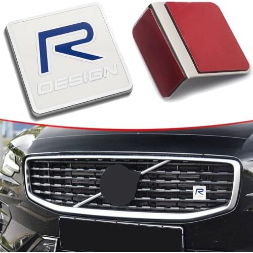 R DESIGN Grill Trunk Sticker For Volvo S40 S60 V40 V50 XC60 XC70 XC80 S90 C30 Letters Logo Badge Grille Nameplate Nameplate