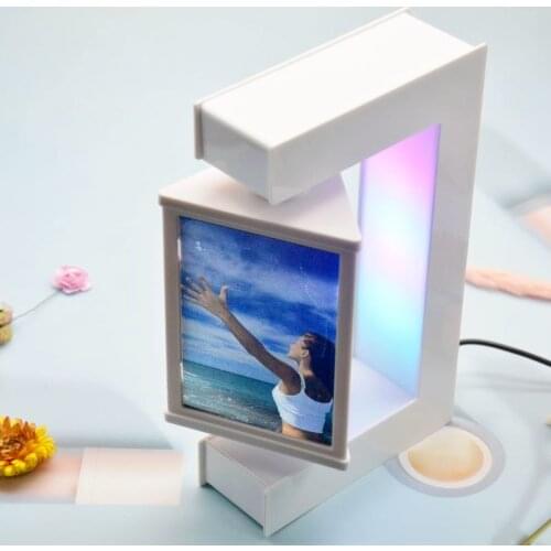 2021 new strange magnetic levitation white photo frame. Magnetic levitation display stand. Suspension ornaments. Birthday gift