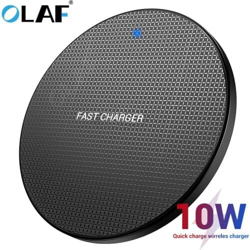OLAF 10W Wireless Charger Qi Fast Wireless Charging Pad For iPhone 11 Xs Max X 8 qi charger Adapter Receiver For Samsung S10 S9