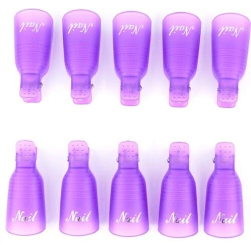 10pcs Wearable Acrylic Nail Clip Nail Polish Removers Plastic Nail Art Soaker Caps Clip UV Gel Tool Resurrection Clip SANA889