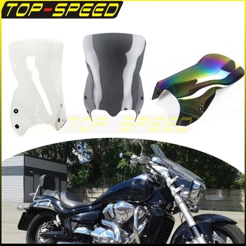 Clear Smoke Iridium Motorbike Front Windshield Wind Screen Bolt On Wind Spoiler Deflector for Suzuki Boulevard M109R M90 M50