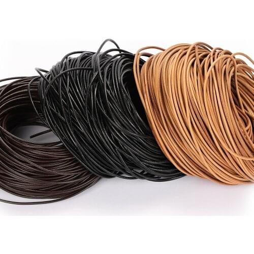 2m/lot 1-8mm Original Genuine Leather Cord for Bracelet DIY Jewelry Making DIY Necklace Round Cow Leather Rope Accessories