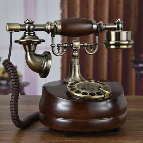 Vintage Antique Retro Caller ID Handset Desk wood Brown Telephone Hand free