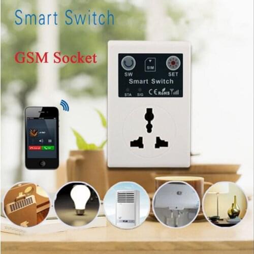 SC1-GSM EU 220V Phone RC Remote Wireless Control Smart Switch GSM Socket Power Plug for Smart Home Household Appliance