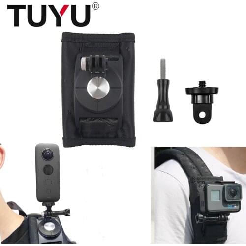 TUYU 360 Degree Rotation Backpack/Bag Clamp Clip Belt for GoPro Hero 9 8 7 6 5 4 SJCAM EKEN Insta360 ONE X Xiaomi yi Accessories