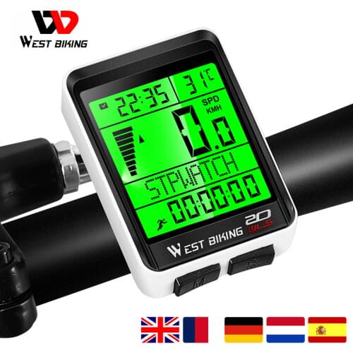WEST BIKING Bicycle Computer Wireless MTB Road Bike Odometer Multifunction Cycling Stopwatch Speedometer Rainproof Bike Computer