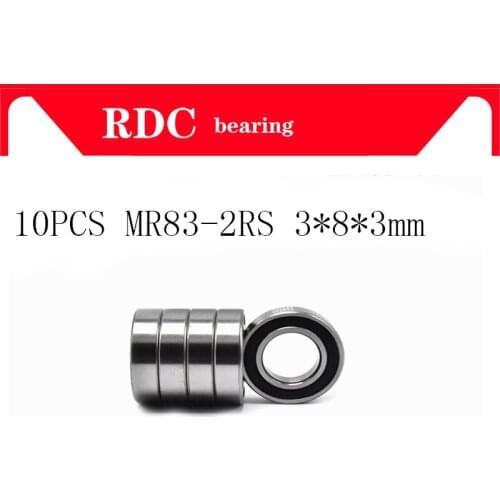 10PCS ABEC-5 MR83-2RS MR83 2RS MR83 RS MR83RS 3x8x3 mm rubber sealed miniature High quality deep groove ball bearing