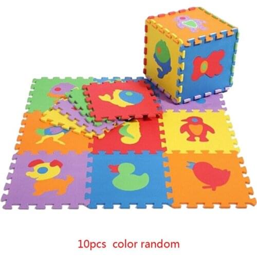New 10Pcs Number Animal Pattern Baby Play Mat Puzzle Children EVA Foam Yoga Crawling Mats Floor Tapete Toys For Kids 30*30cm
