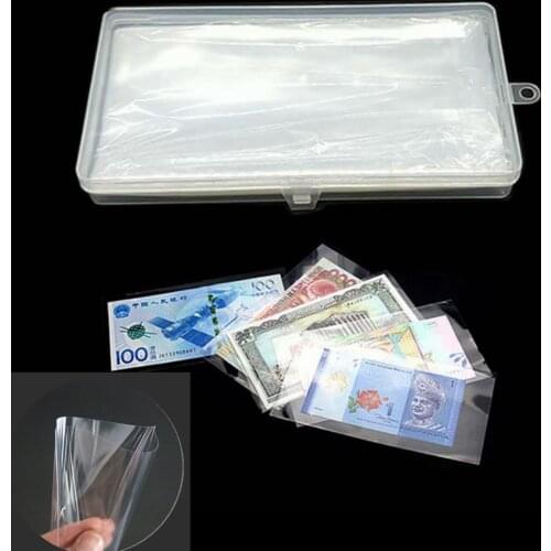 100 Pcs 8.2cmX17.5cm Money Stamps Fit Sleeves Holders Money Banknotes Paper World Paper collection