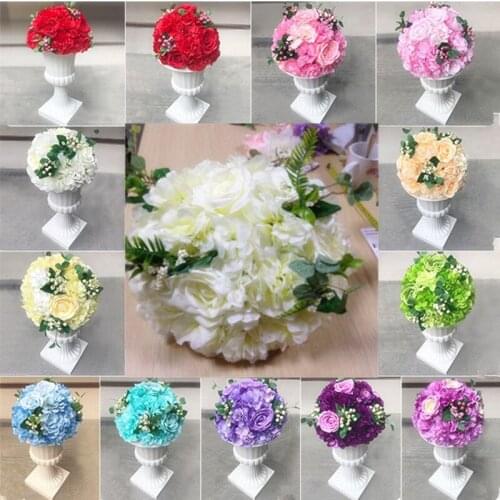 30CM to 40CM Artificial Rose Hydrangea Kissing Ball Wedding Road Cited Flower Roman Column Lead Bouquet T Station Decoration
