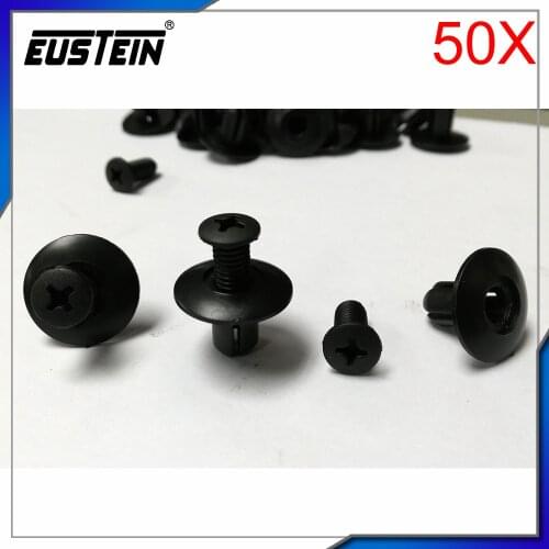 50pcs 8mm Universal Plastic Fastener Rivet Screw Clips Auot Fender Bumper Retainer Clamp for Toyota Honda Ford Mazda Nissan C20