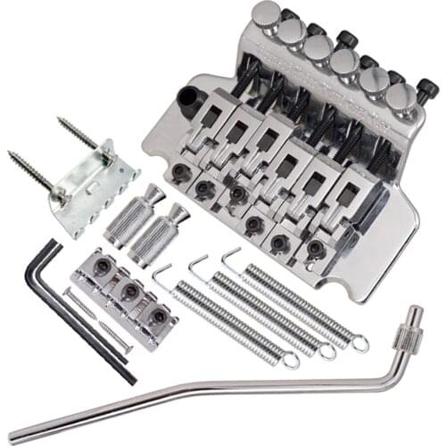 6 String Double Roll Tailpiece Saddle Tremolo Bridge System for Electric Guitar Replacement Optional Accessories