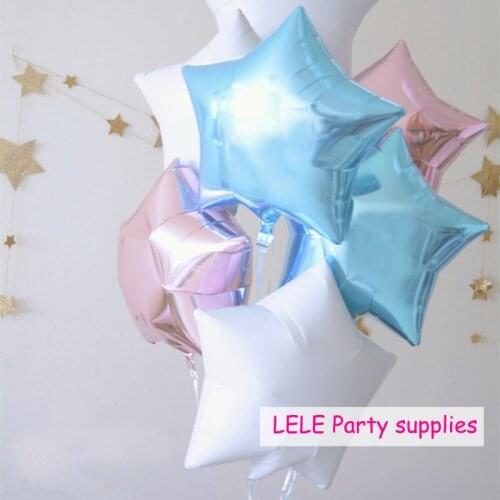 9pcs Baby Shower Globos helium foil Balloons Girls Birthday 1st 18 inch pink white Light blue star Party Supply decoration toys