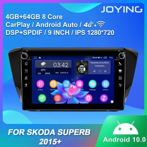 Android car radio stereo IPS screen head unit 9 inch IPS tape recoder 4GB+64GB GPS auoradio 1 din video for Skoda SuperB 2015