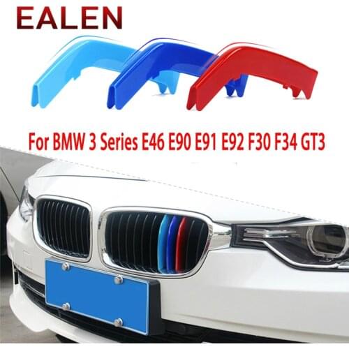 Auto Car Front Racing Grill Stickers For BMW E90 F30 E46 F34 E91 E92 E93 BMW 3 Series GT Motorsport M Performance Accessories