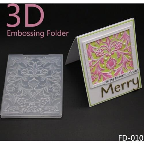 AZSG 2018New Arrival 3D Flower And Leaves Embossing Plates Design DIY Paper Cutting Dies Scrapbooking Plastic Embossing Folder
