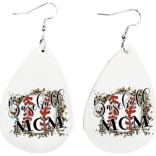 Free Shippings Faux Leather Softball Mom Earrings Baseball Mom Earring Soccer Mom Earring Humble and Kind Sublimation