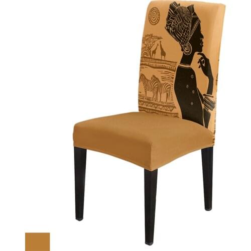 African Women Office Chair Cover Spandex Chair Cover Elastic Printing Home Hotel Wedding Dining Chair Covers
