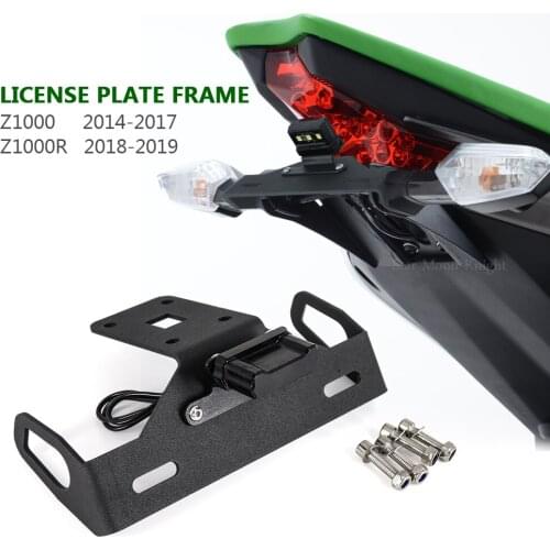 Motorcycle License Plate Holder Frame Fender mount Bracket LED Light For KAWASAKI Z1000 2014 2015 2016 2017 Z1000R 2018 2019