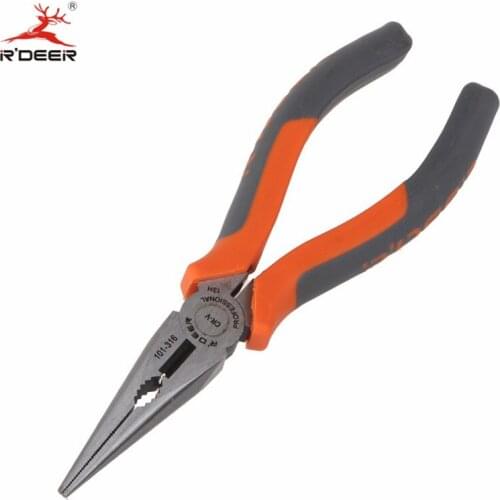 RDEER Long Nose Pliers Professional CR-V Pliers With TPR Handle Wire Stripper Multitool