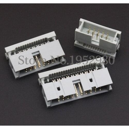 50 Set IDC FC 2.54MM Connector ISP JTAG Ox Horn Plug Gray Color 10/14/20 Pin DC3 Pin Header + FC Socket
