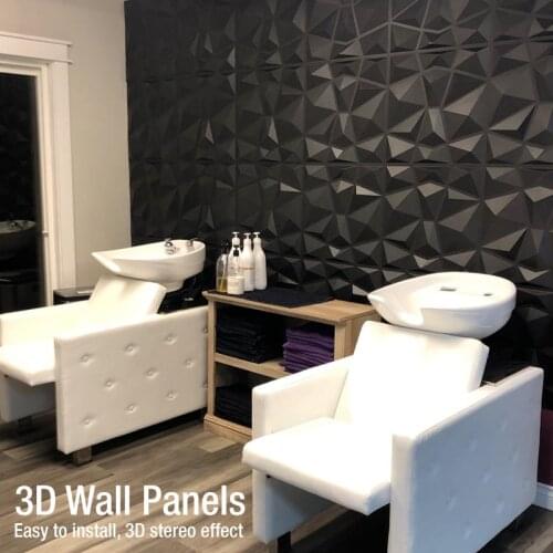 30x30cm 3D Art Wallboard Geometric Cut Diamond Wood Carved 3D Wall Sticker Decorative Board Painting Supplies & Wall Treatments