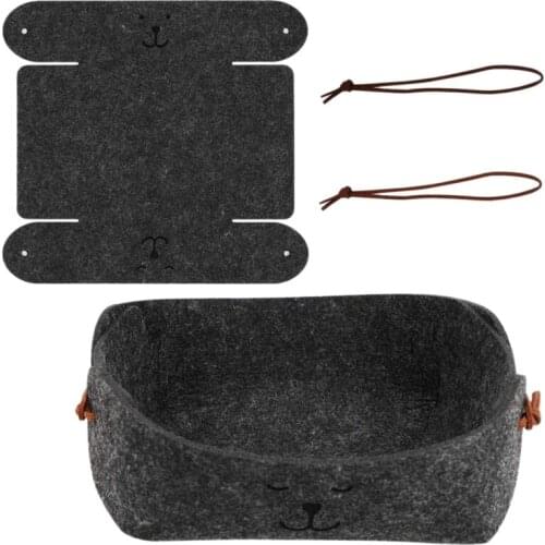 3 Pack Fold Felt Desktop Storage Basket Makeup Organizing Basket for Home Office Writing Desk Lovely Caddy Containers